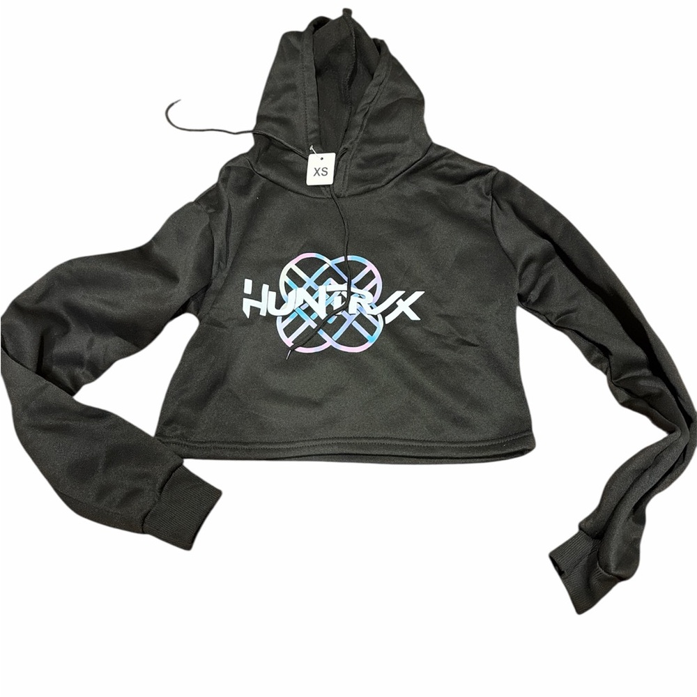 K-Pop Demon Hunter Inspired Black Cropped Hoodie